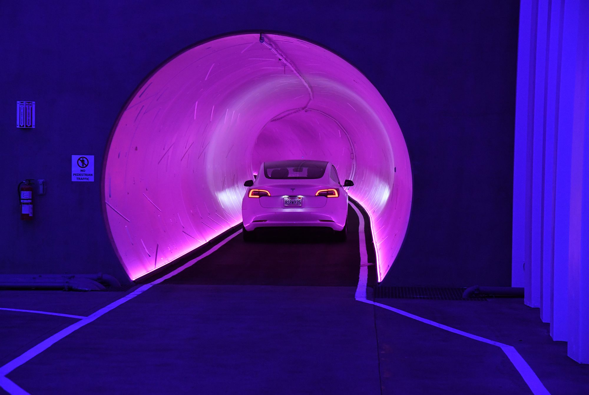 Las Vegas Loop interior with Tesla vehicles